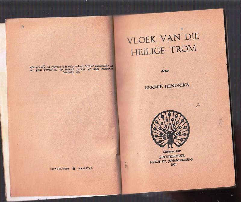 Vloek van die heilige trom - Hermie Hendriks - Elda van Eck reeks - pronk boeke
