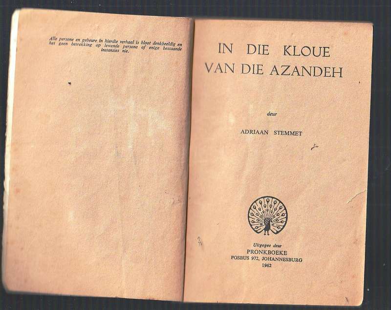 In die kloue van die Azandeh - Adriaan Stemmet - Pronk boek avontuur verhaal