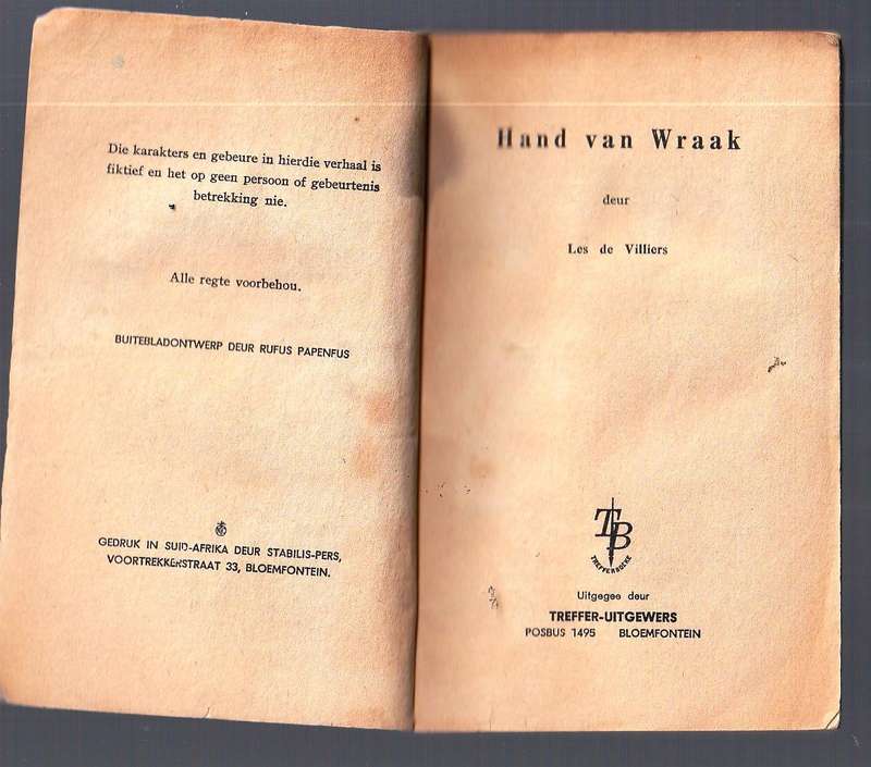 Hand van Wraak - Les de Villiers - Ewert Roos reeks nr 5 - Treffer Boek