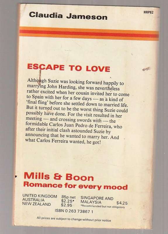 Escape to Love - Claudia Jameson - Mills & Boon