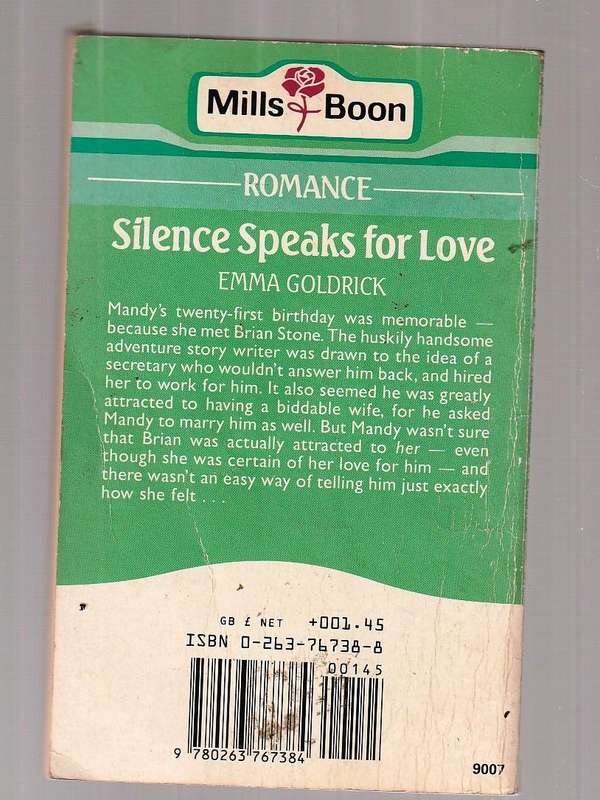 Silence speaks for love - Emma Goldrick - Mills & Boon