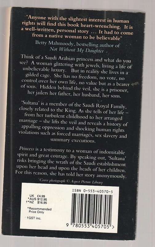 Princess - Jean P Sasson - a testinomy of the spirit and courage of a woman