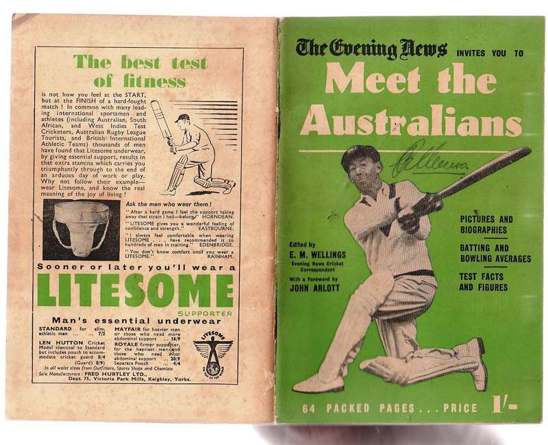 Australia to England - Ashes Cricket tour brosjure 1953