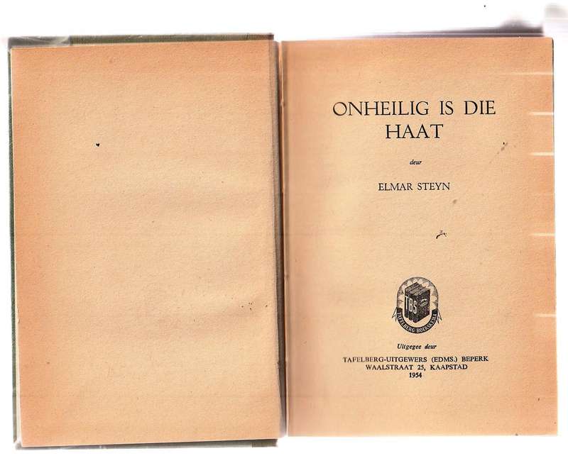 Onheilig is die Haat - Elmar Steyn - Ou Kaapse verhaal