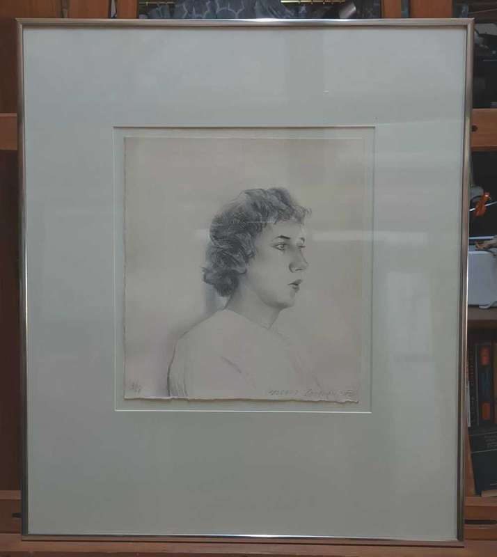 David Hockney signed lithograph "Small Head of Gregory"