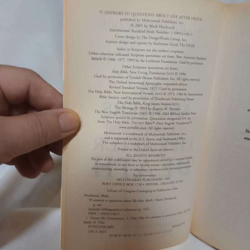 55 Answers to Questions about Life after Death. M Hitchcock