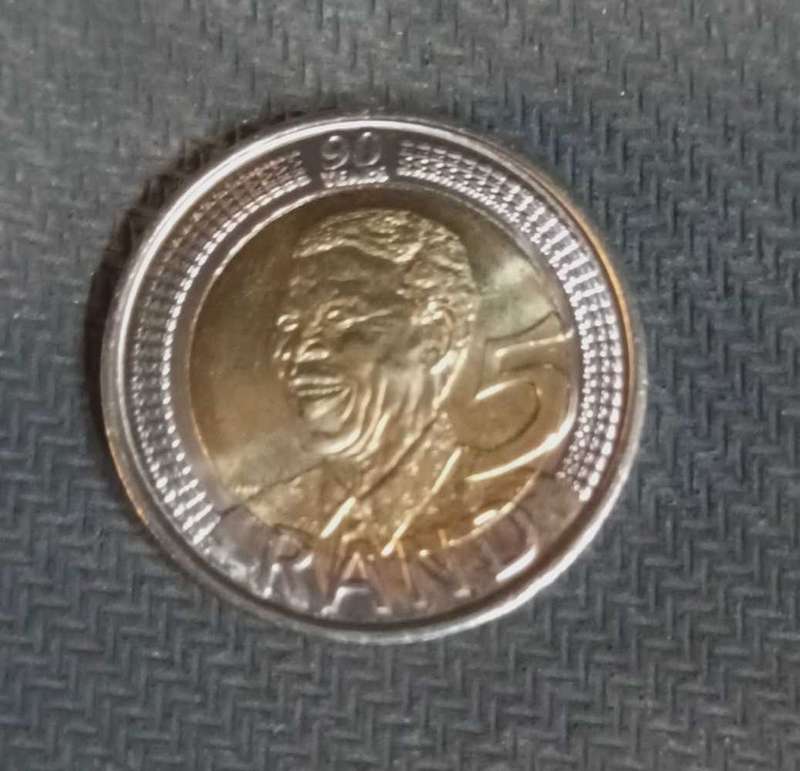 Uncirculated Mandela 2008 R5 coin.