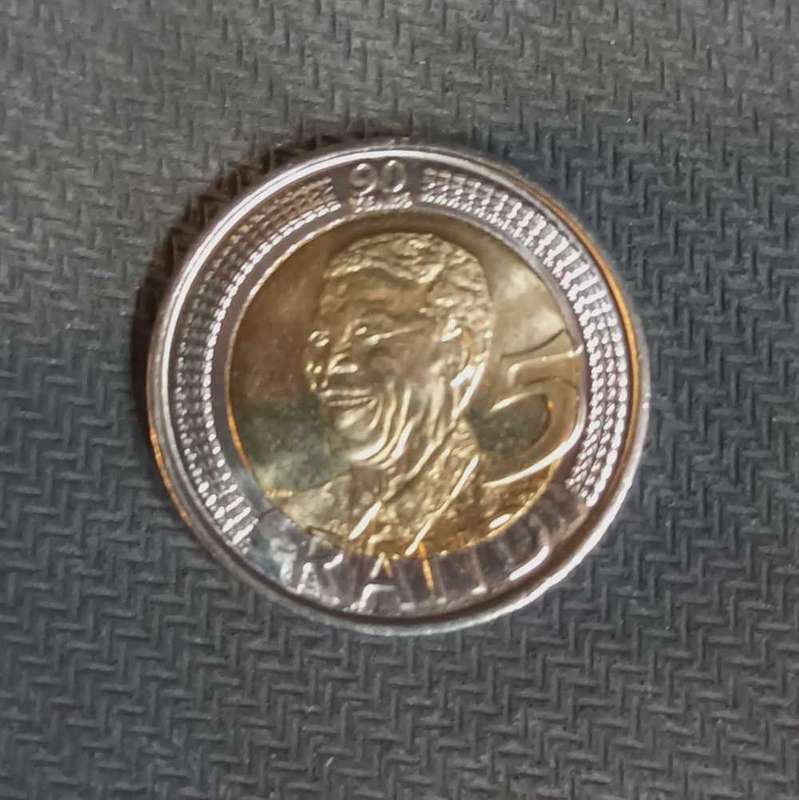 Uncirculated Mandela 2008 R5 coin.