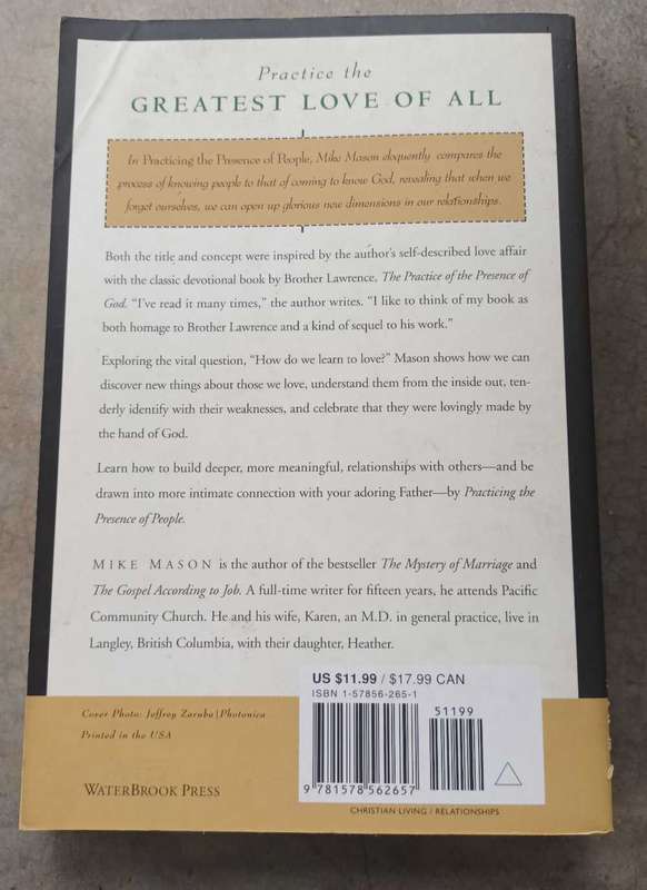 Practicing the Presence of People. Mike Mason. Christian book