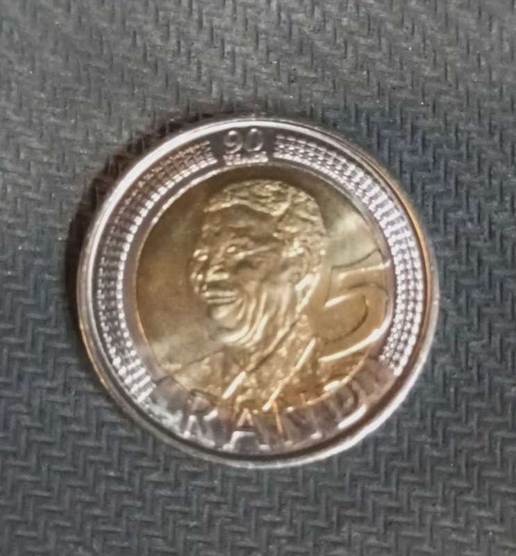 Uncirculated Mandela 2008 R5 coin.
