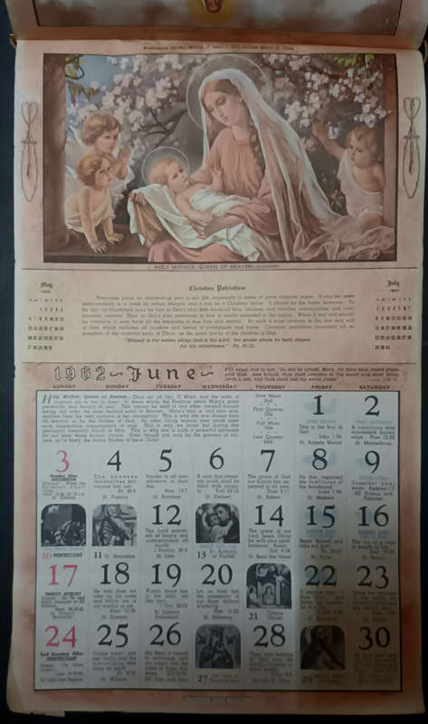 Church Art Calender for the Catholic Home 1962