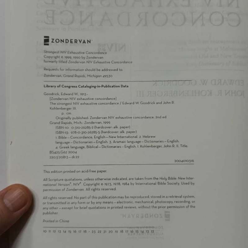 The Strongest NIV Exhaustive Concordance