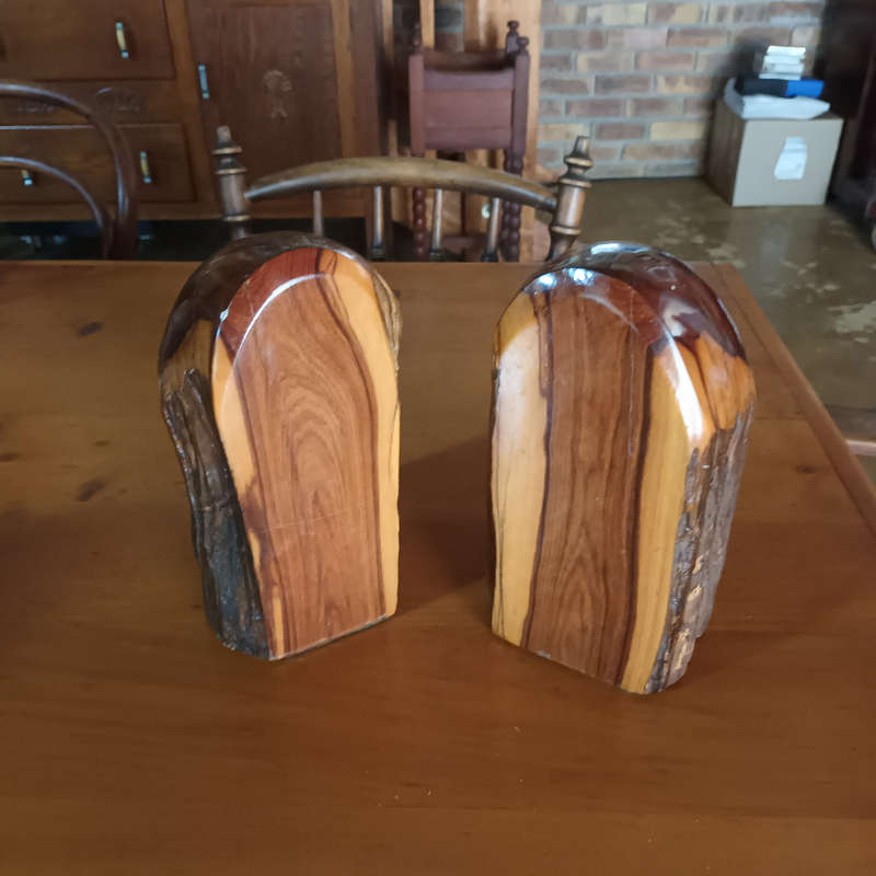 Wooden bookends