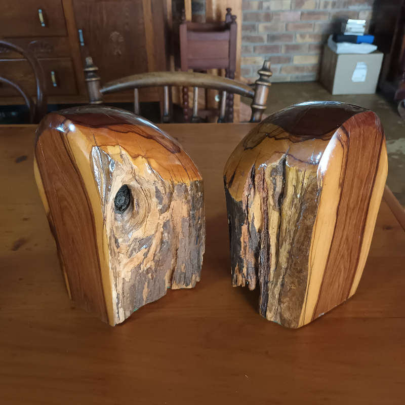 Wooden bookends