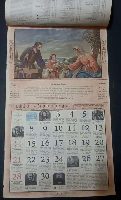 Church Art Calender for the Catholic Home 1962