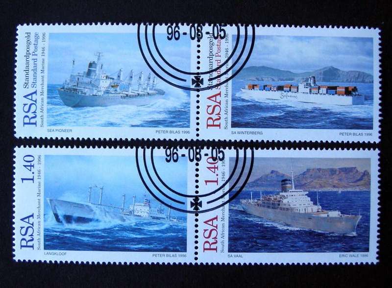 SOUTH AFRICA Set (CTO) - 50th Anniv. of S.A. Merchant Marine 1996 //Ships