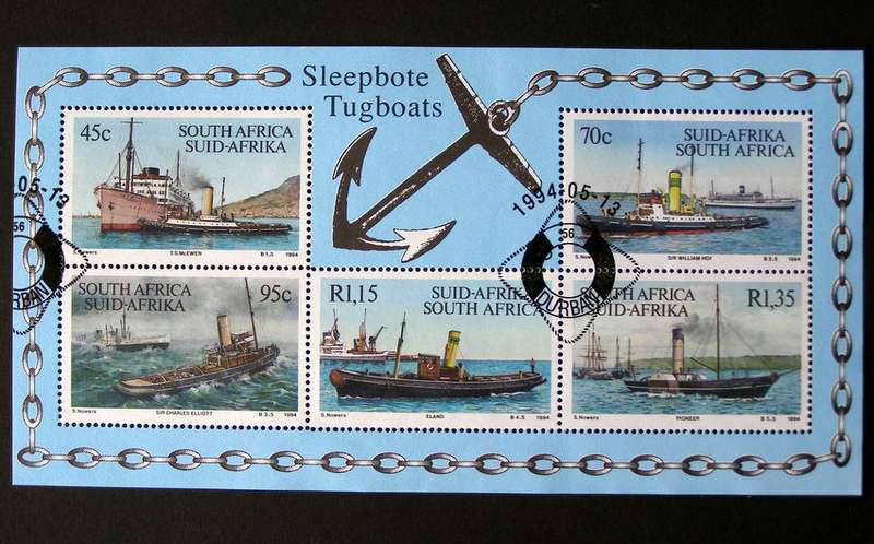 SOUTH AFRICA Miniature Sheet (First Day Cancel) - Tugboats 1994