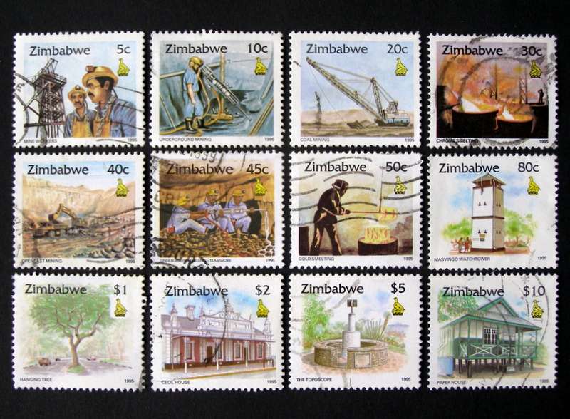 ZIMBABWE - Agriculture, Mining and Monuments Definitive 1995