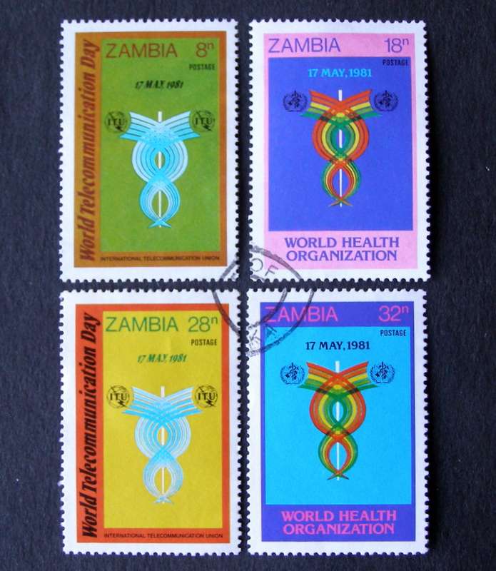ZAMBIA Set (First Day Cancel) - World Telecommunications and Health Day 1981