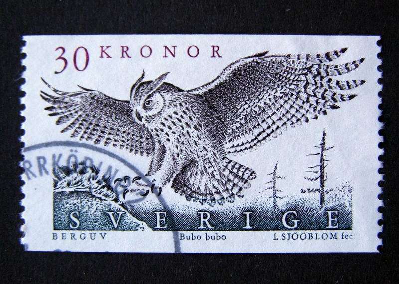 SWEDEN Set - Eagle Owl 1989 //Birds