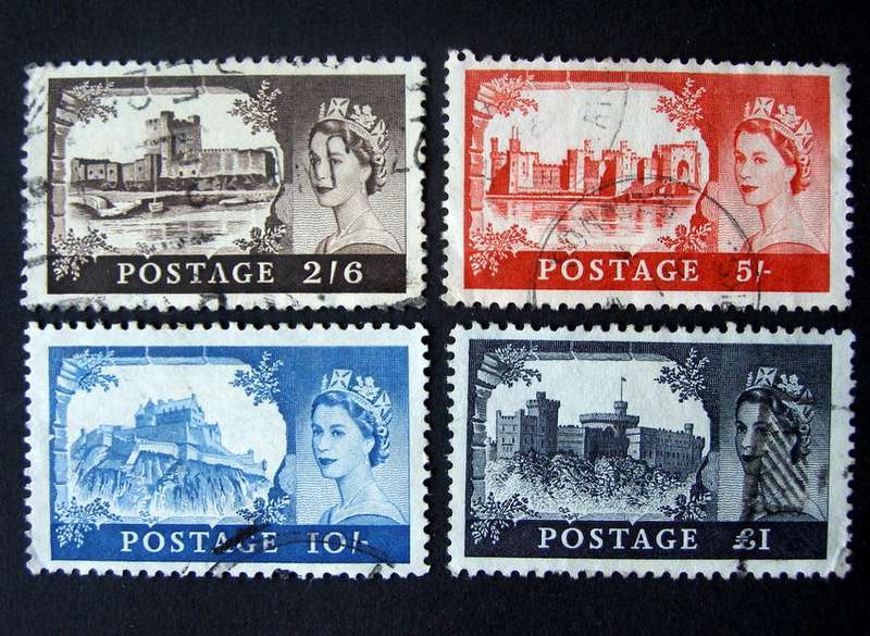 GREAT BRITAIN Set - QEII Wildings Castles (Watermark Multiple Crown) 1959