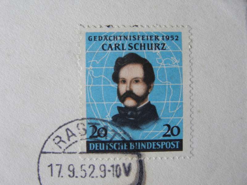 WEST GERMANY Cover - Centenary of Arrival of Carl Schurz in America 1952