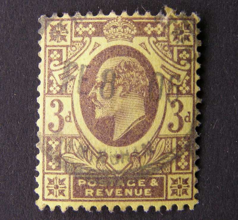 GREAT BRITAIN - King Edward VII 3d. Purple on Yellow 1902