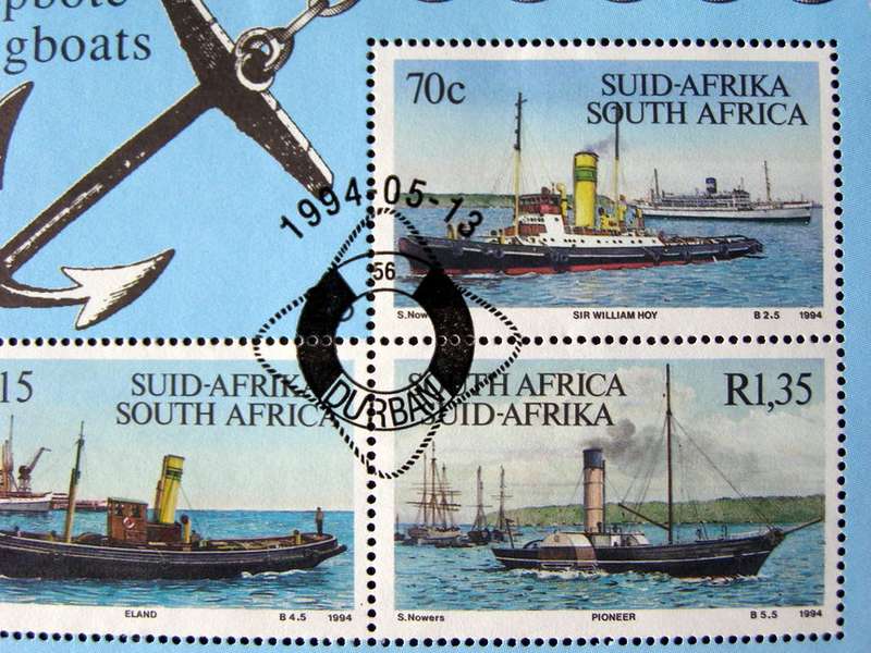 SOUTH AFRICA Miniature Sheet (First Day Cancel) - Tugboats 1994