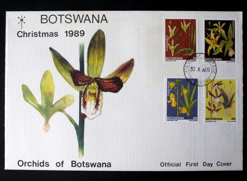 BOTSWANA Cover - Christmas: Orchids 1989 //Flowers