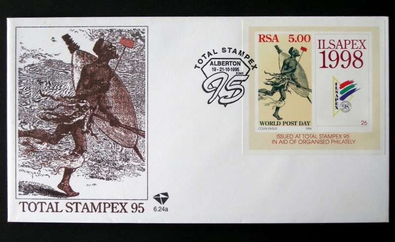 SOUTH AFRICA Cover - ILSAPEX Stamp Exhibition Miniature Sheet 1995