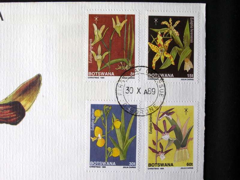 BOTSWANA Cover - Christmas: Orchids 1989 //Flowers
