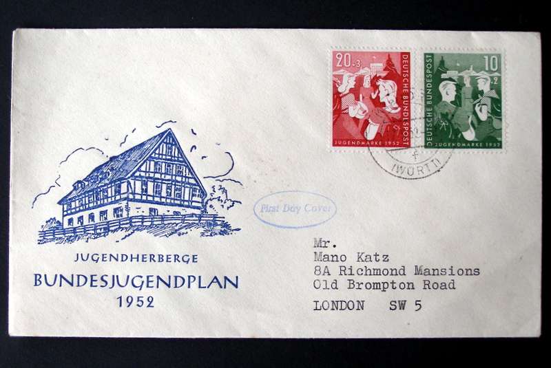 WEST GERMANY Cover - Youth Hostels Fund 1952