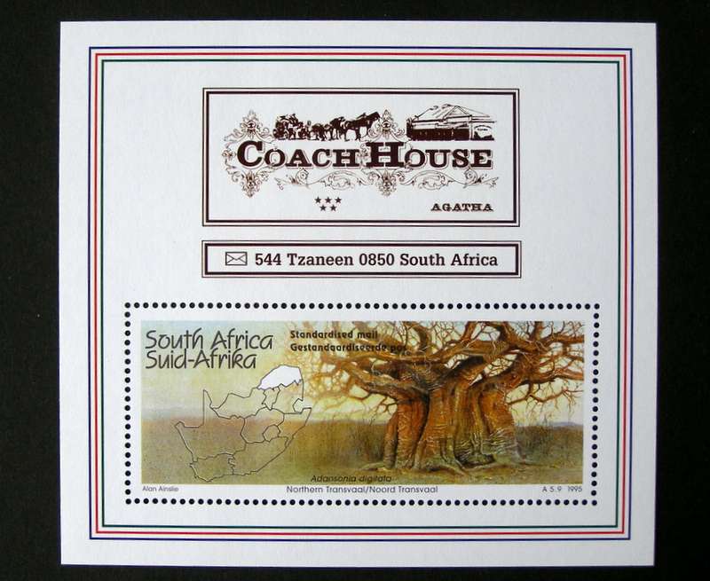 SOUTH AFRICA Mint Miniature Sheet - Agatha Coach House 1997