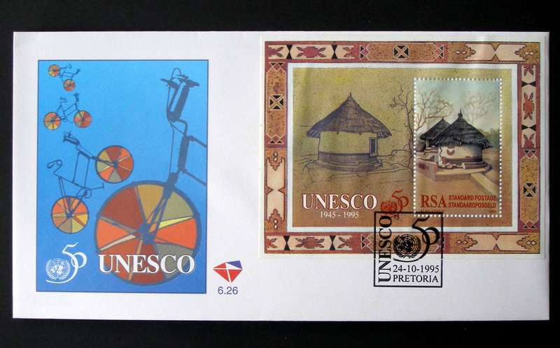 SOUTH AFRICA Cover - 50 Years of UNESCO Miniature Sheet 1995