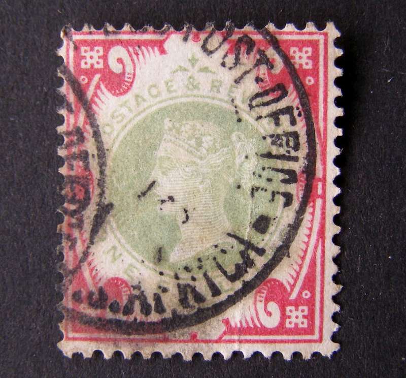 GREAT BRITAIN - Queen Victoria 1s. Green and Carmine 1900