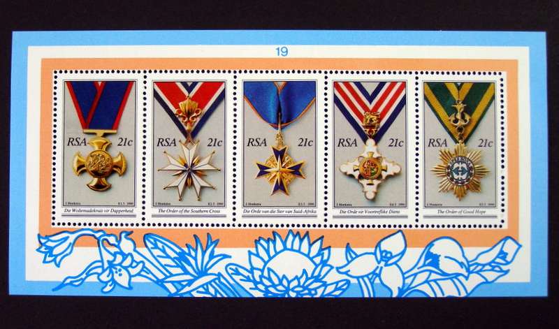 SOUTH AFRICA Mint Miniature Sheet - National Orders of SA 1990