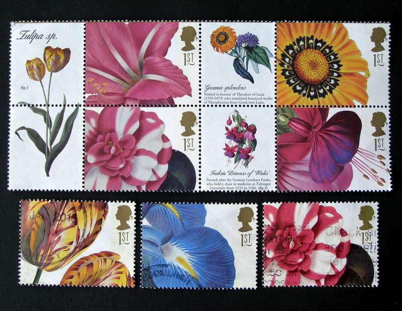 GREAT BRITAIN - Flower Paintings (Smilers, without elliptical holes) 2003