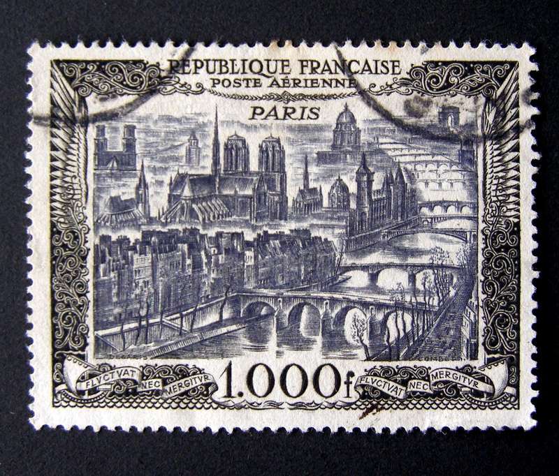 FRANCE - 1000f. Air: Views, Paris 1949