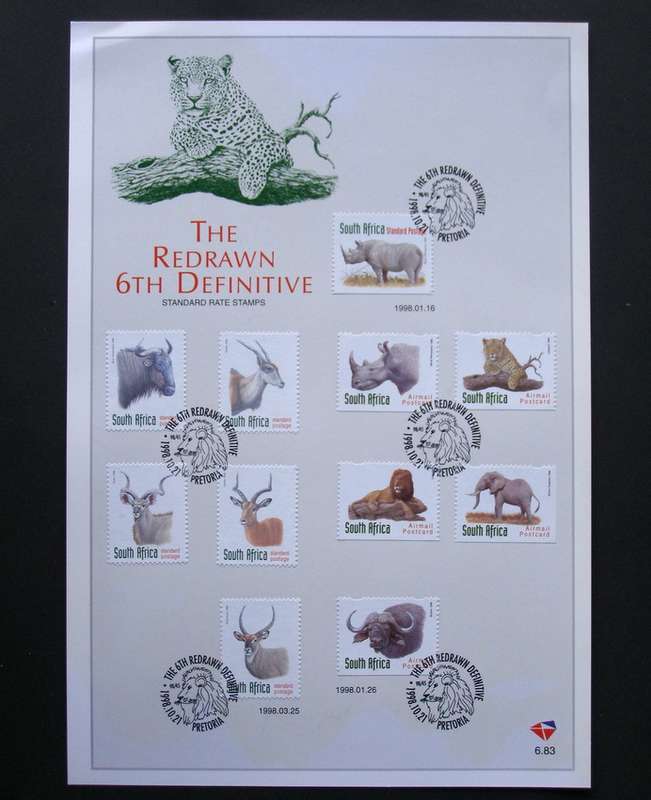 SOUTH AFRICA First Day Card - The Redrawn 6th Definitive: Standard and Airmail Stamps 1998