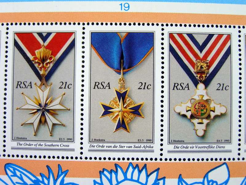 SOUTH AFRICA Mint Miniature Sheet - National Orders of SA 1990
