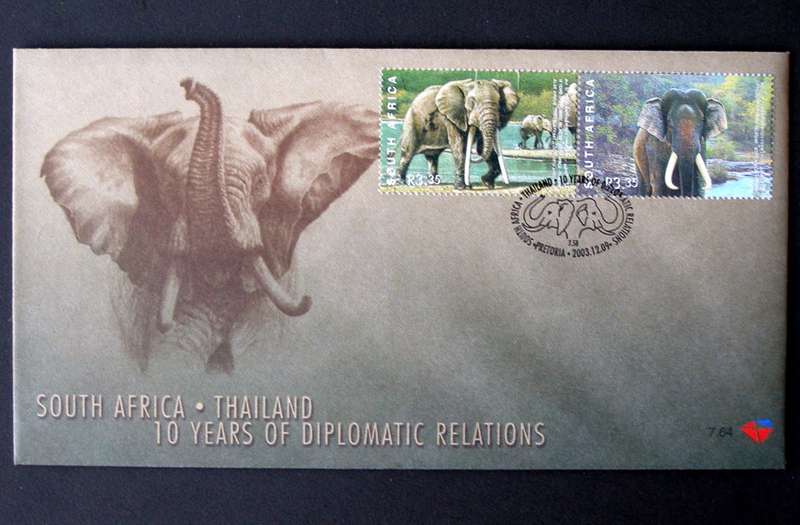 SOUTH AFRICA Cover - Diplomatic Relations with Thailand: Elephants 2003 //Animals