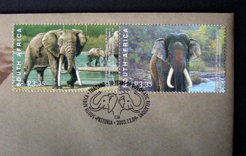 SOUTH AFRICA Cover - Diplomatic Relations with Thailand: Elephants 2003 //Animals