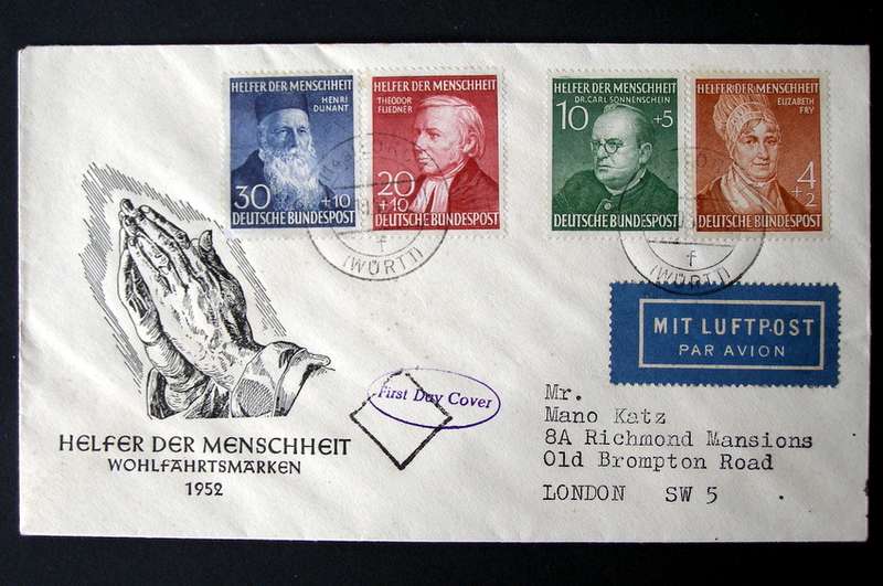 WEST GERMANY Cover - Humanitarian Relief Fund 1952