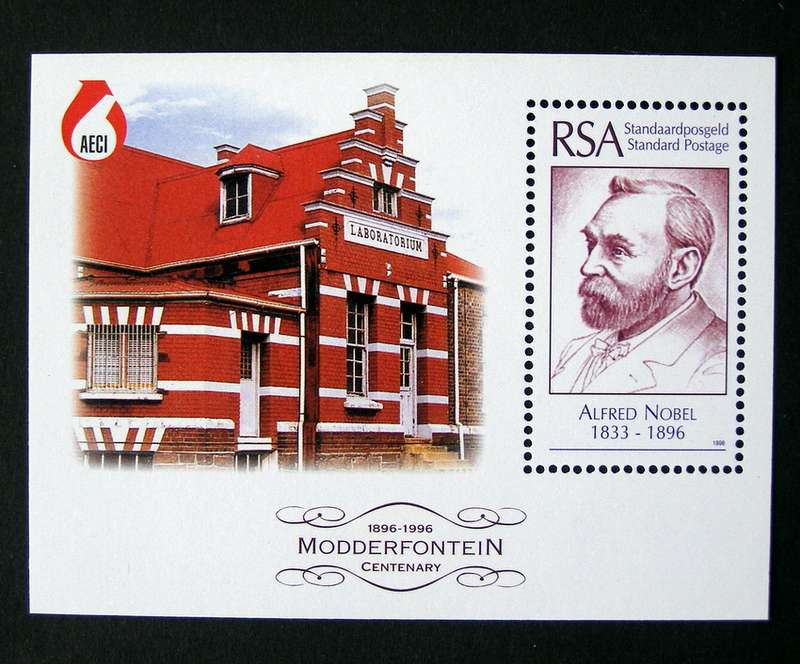 SOUTH AFRICA Mint Miniature Sheet - Modderfontein Centenary/ Alfred Nobel 1996