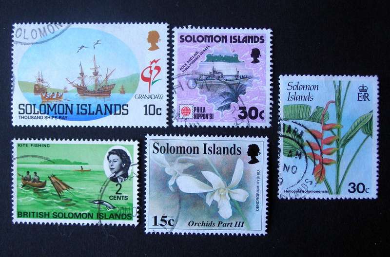 SOLOMON ISLANDS - Assorted Stamps //Ships//Flowers