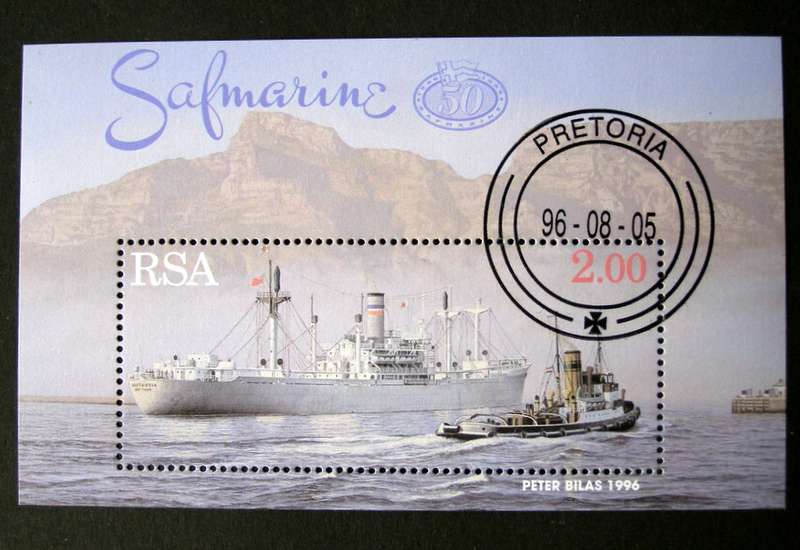 SOUTH AFRICA Miniature Sheet (CTO) - 50th Anniv. of Safmarine 1996 //Ships
