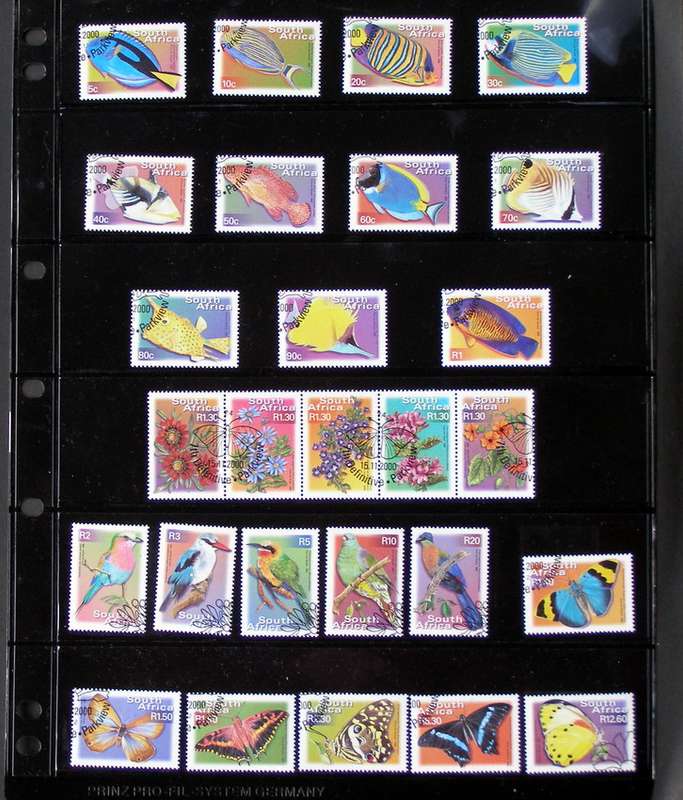 SOUTH AFRICA Set (CTO) - 7th Definitive 2000 //Birds//Fish//Butterflies//Flowers