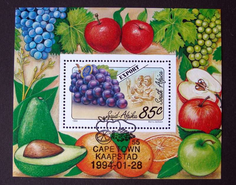 SOUTH AFRICA Miniature Sheet (CTO) - Export Fruits 1994