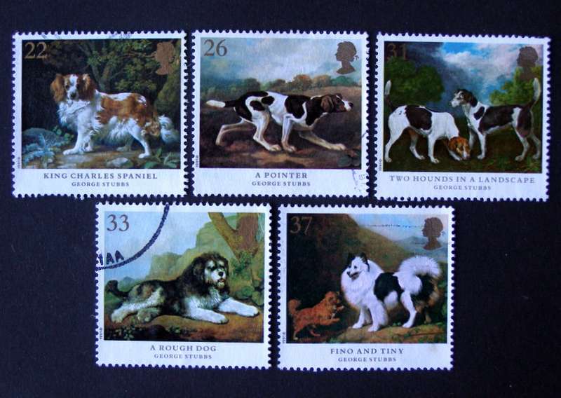 GREAT BRITAIN Set - Dog Paintings by George Stubbs 1991