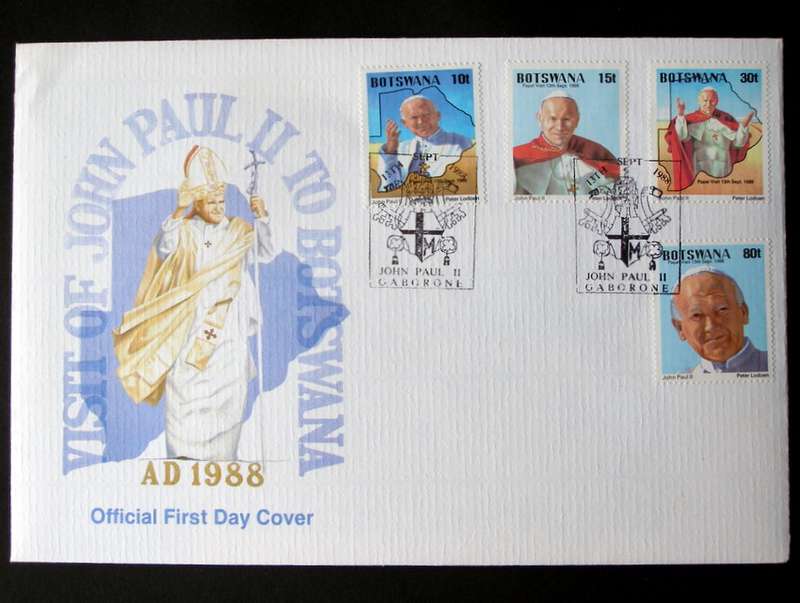 BOTSWANA Cover - Visit of Pope John Paul ll 1988